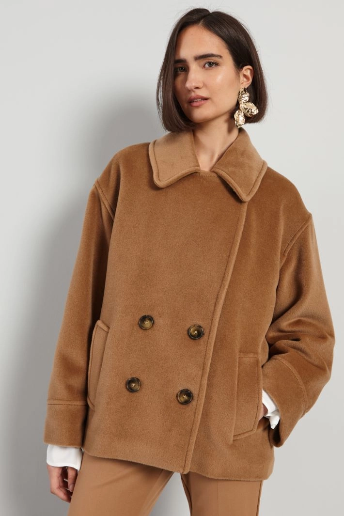 Beaver pea coat - CAMEL