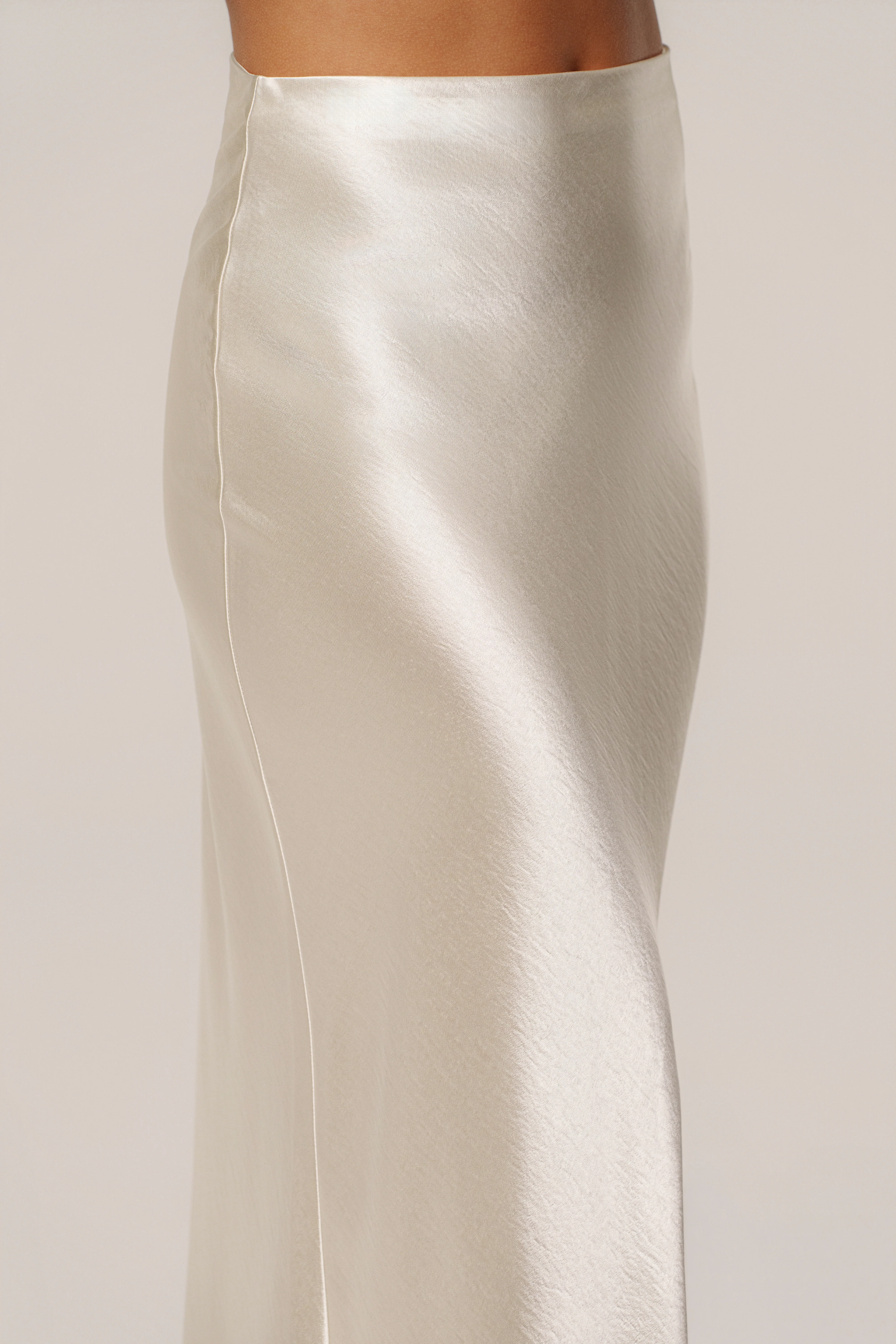Champagne Tradition Satin Maxi Skirt