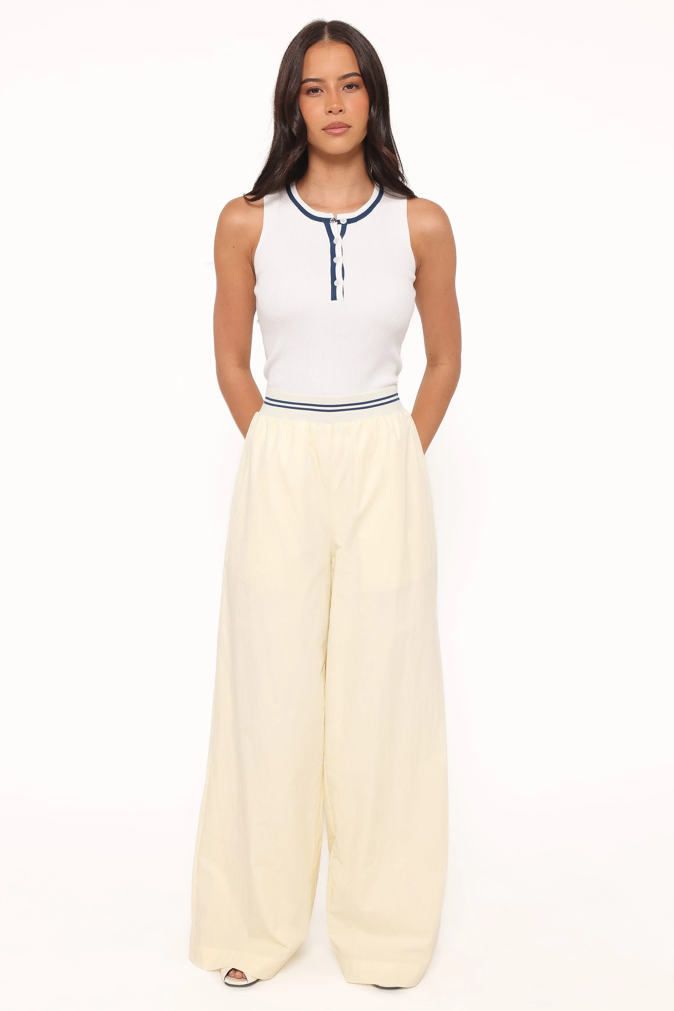 Adam Wide Leg Pant - Pale Yellow