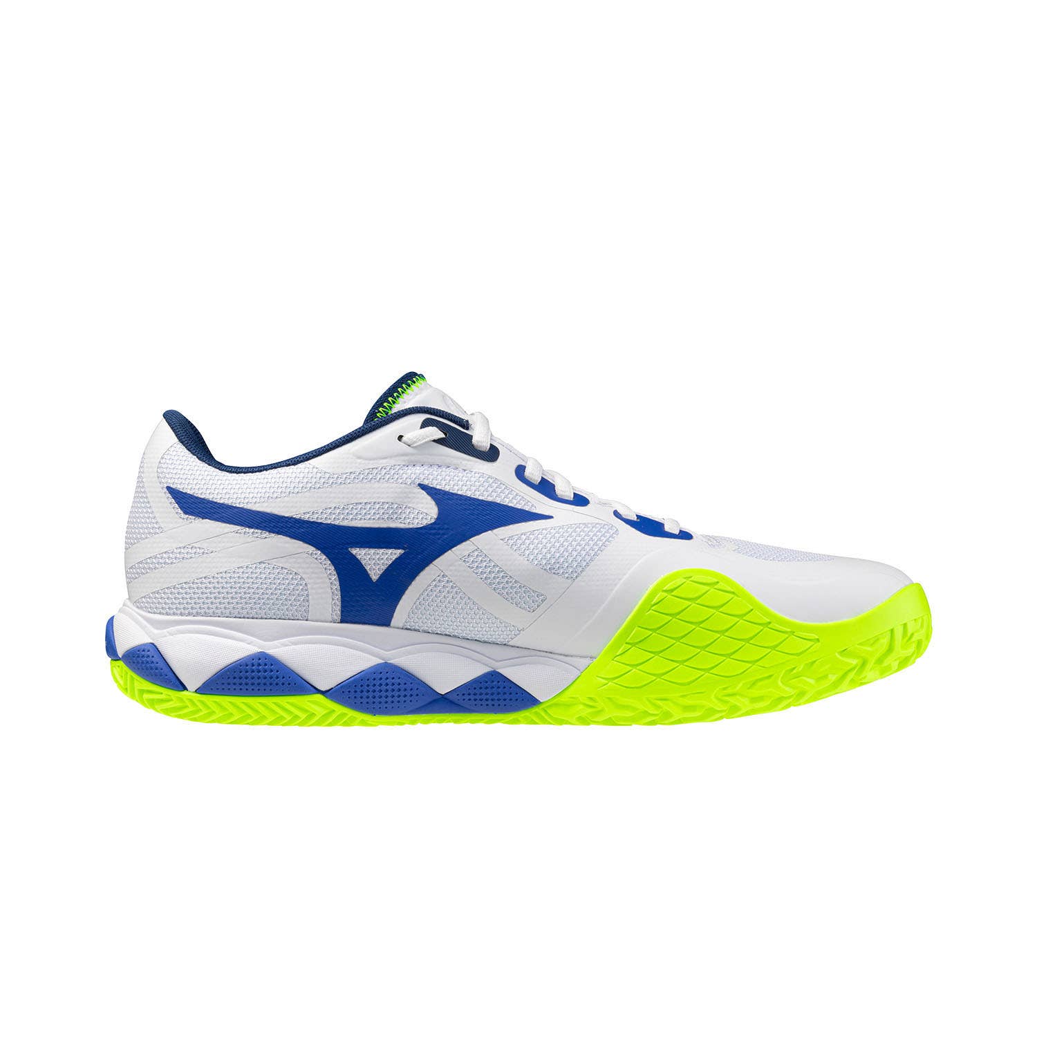 MIZUNO WAVE ENFORCE TOUR 2 CLAY COURT WHITE/BLUE/FLUORESCENT YELLOW 61GC2603