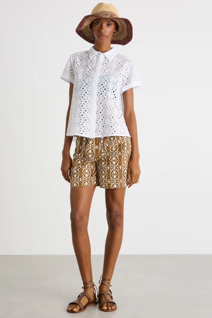 Broderie anglaise shirt - WHITE