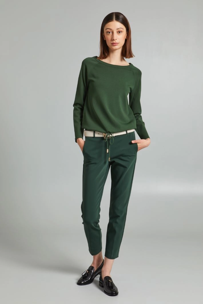 Compact yarn sweater - GREEN FOREST