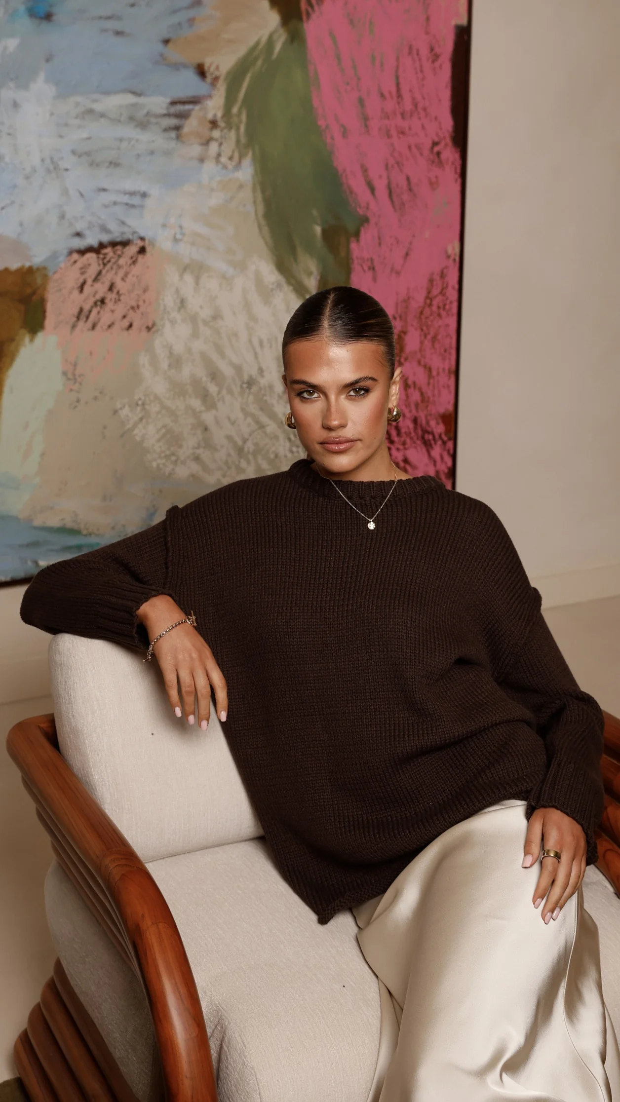 Delvine Knit Jumper - Chocolate