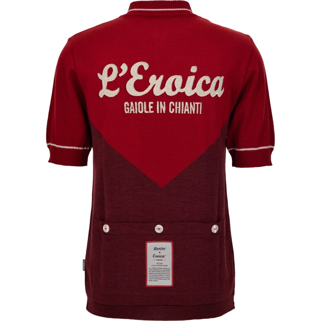 Santini Eroica 29° Gaiole Short Sleeve Wool Jersey Men ER1114E29GA - bordeaux BR
