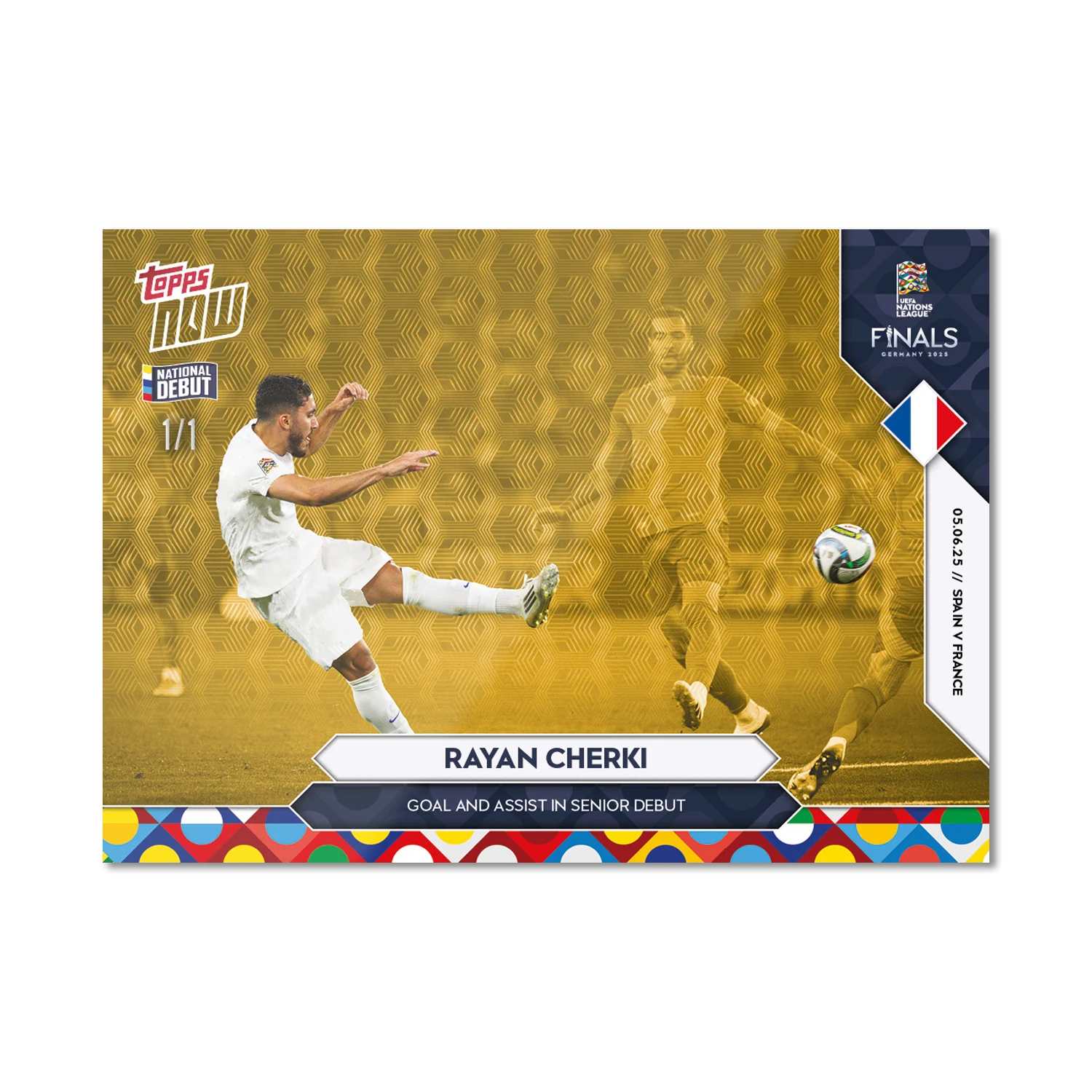 Rayan Cherki - 2025 UEFA Nations League Topps NOW® - Card 3