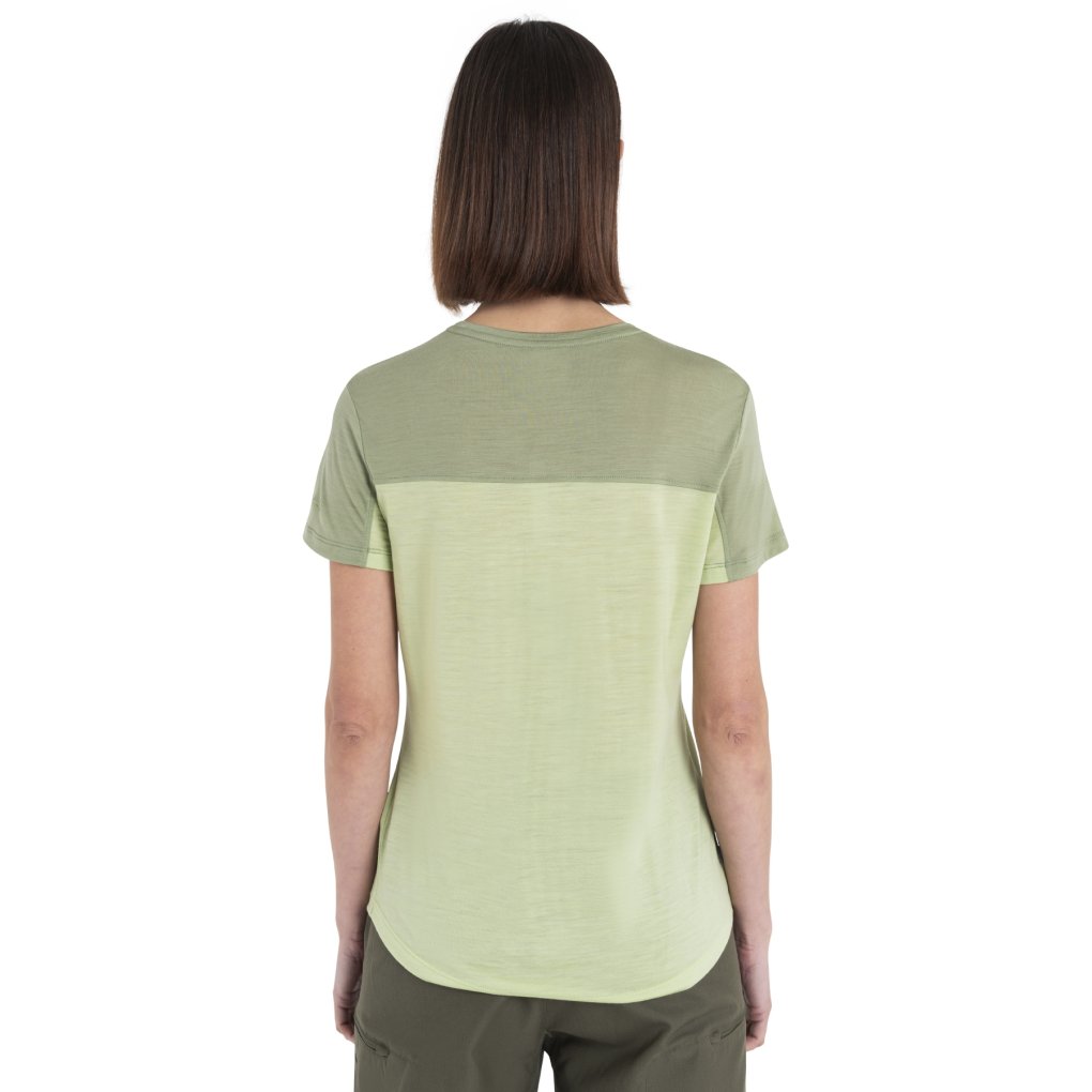 Icebreaker Merino 125 Cool-Lite™ Sphere III Short Sleeve Tee Colour Block Women - Glazen/Lichen