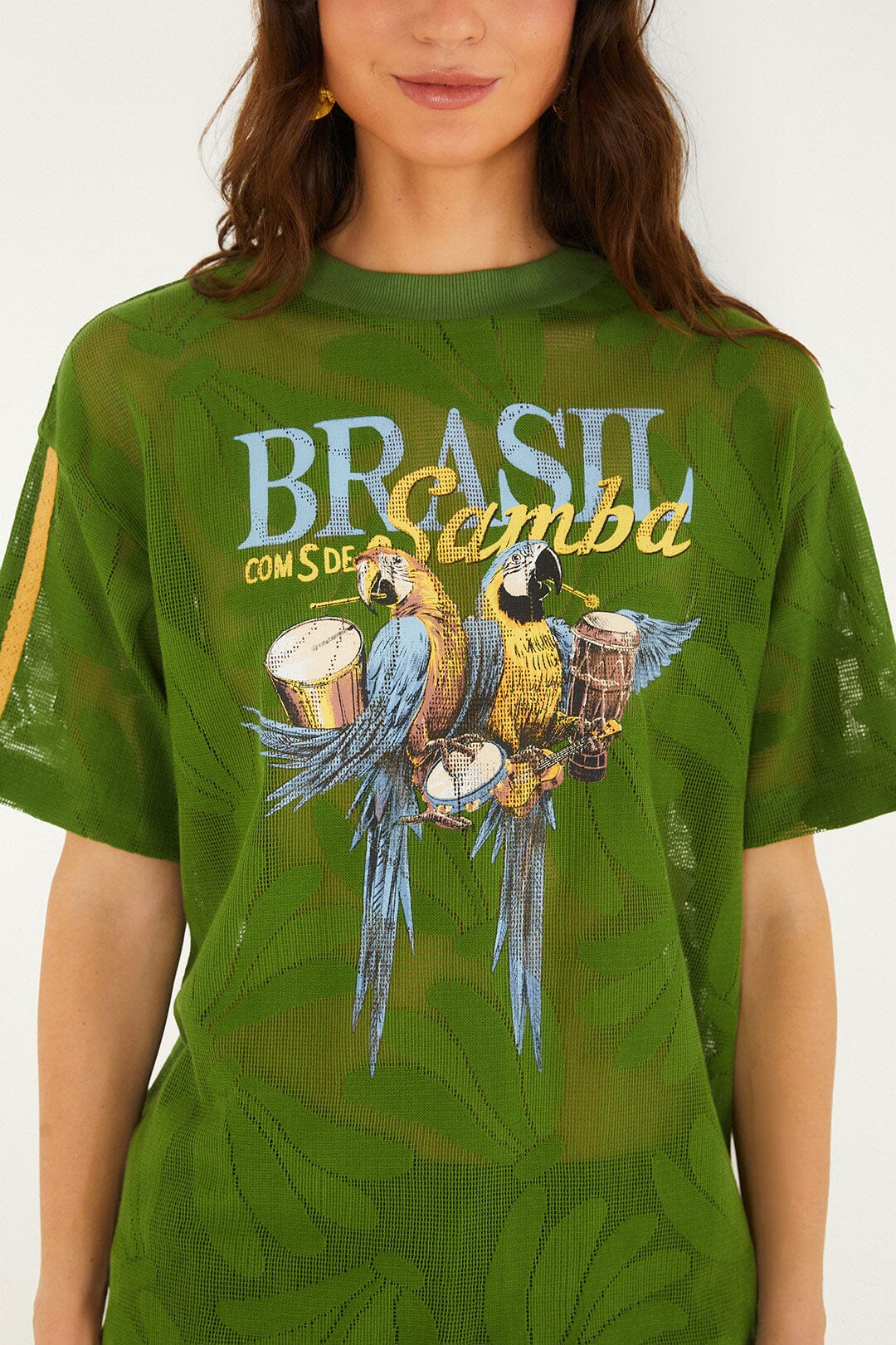 Green Brasil Samba Lace T-Shirt