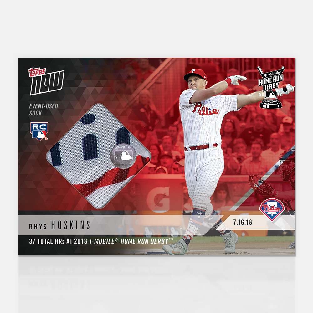 2018 T-Mobile Home Run Derby Sock Relic # to 10 - Rhys Hoskins - MLB TOPPS NOW®