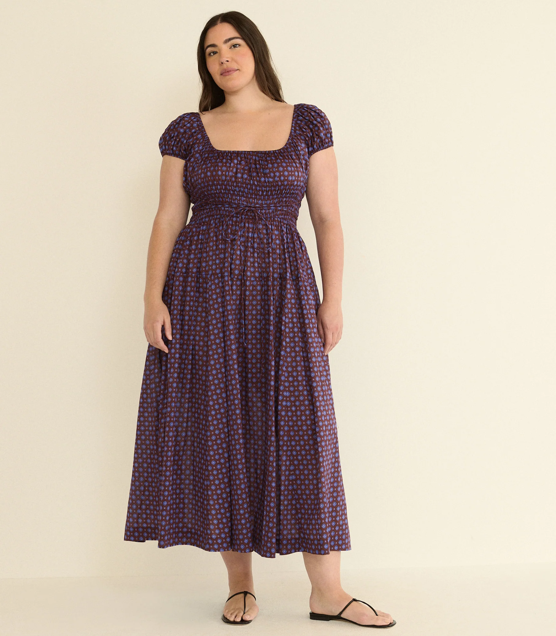 Quinelle Midi Dress - Menorca Foulard