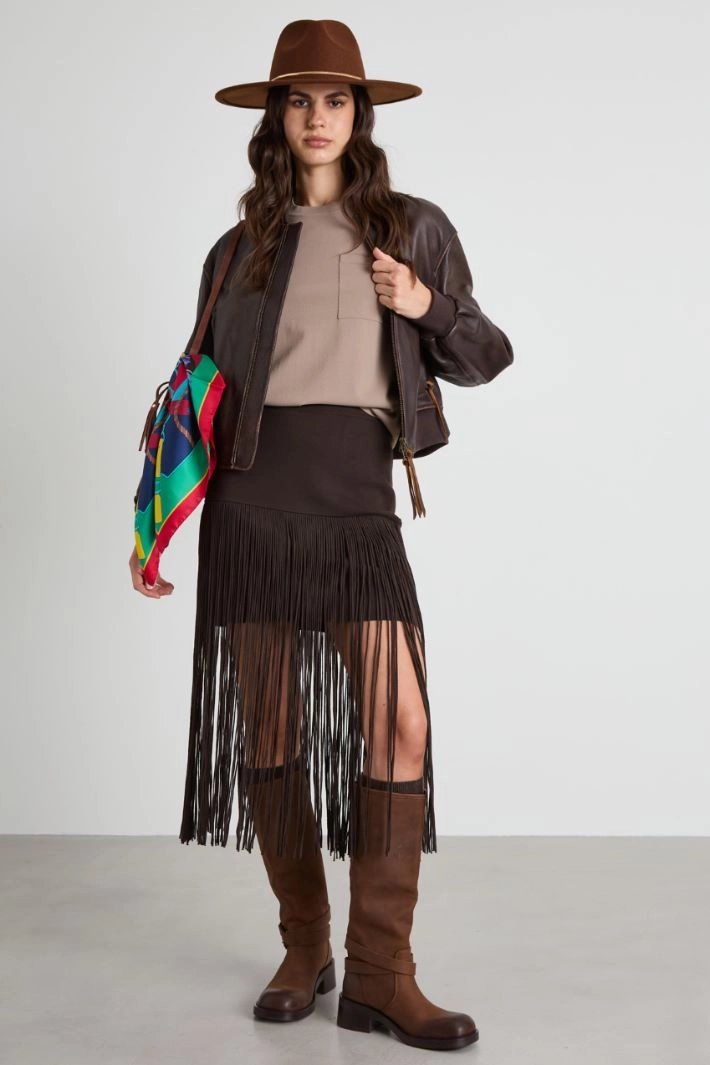 Viscose sweater with pocket - DOVE GREY