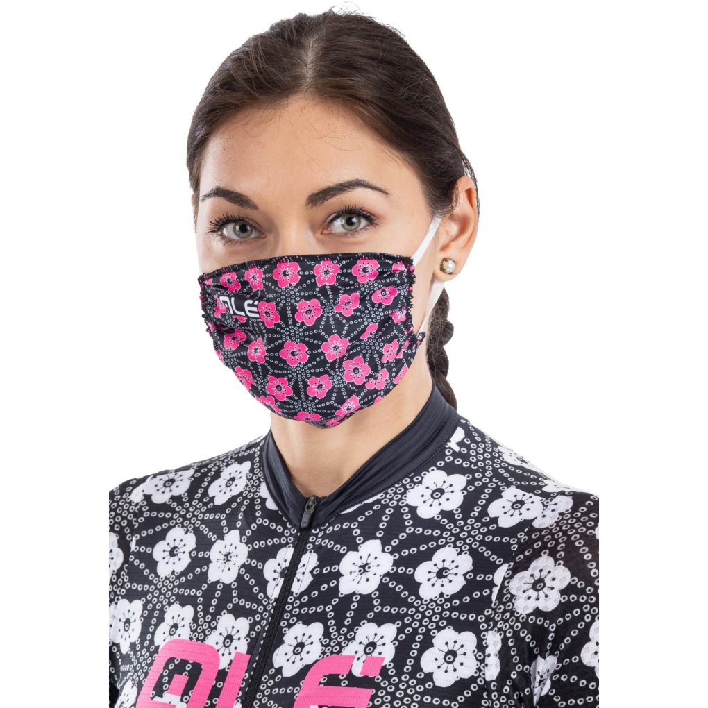 Alé Garda Face Mask - black/fluo pink