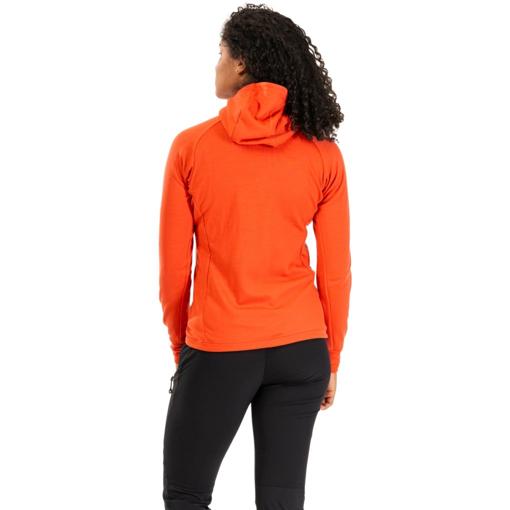 Bergans Rabot Merino Tech Midlayer Hoodie Women - peachy red