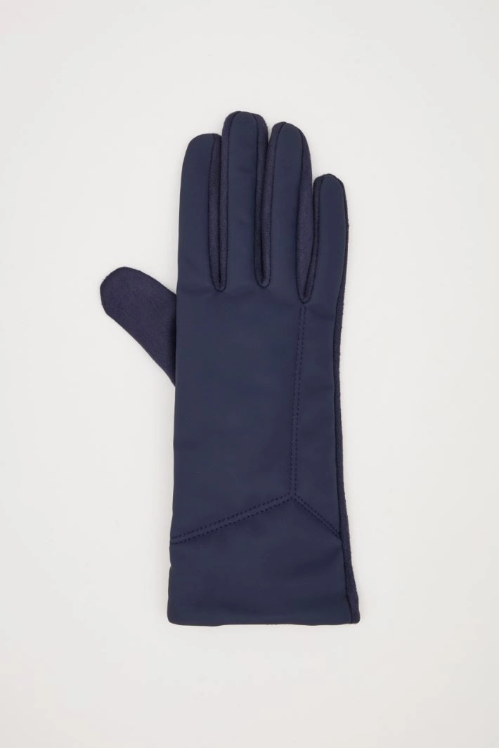 Waxed effect gloves - NIGHT BLUE