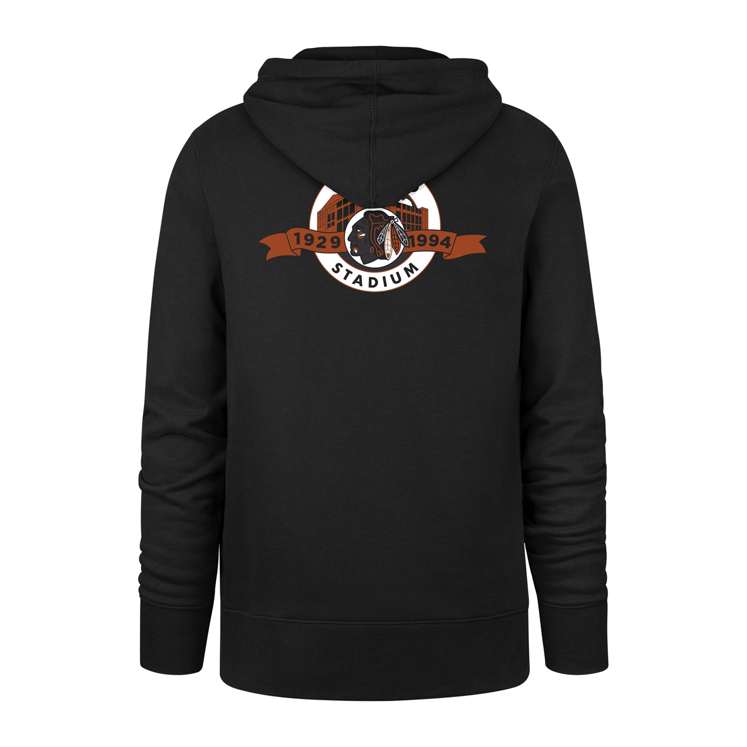 Chicago Blackhawks Tonal Backer '47 Burnside NHL Hoodie Black