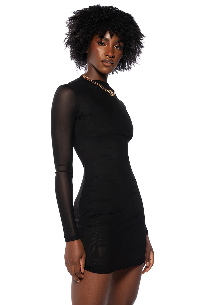 Harper Long Sleeve Mesh Mini Dress