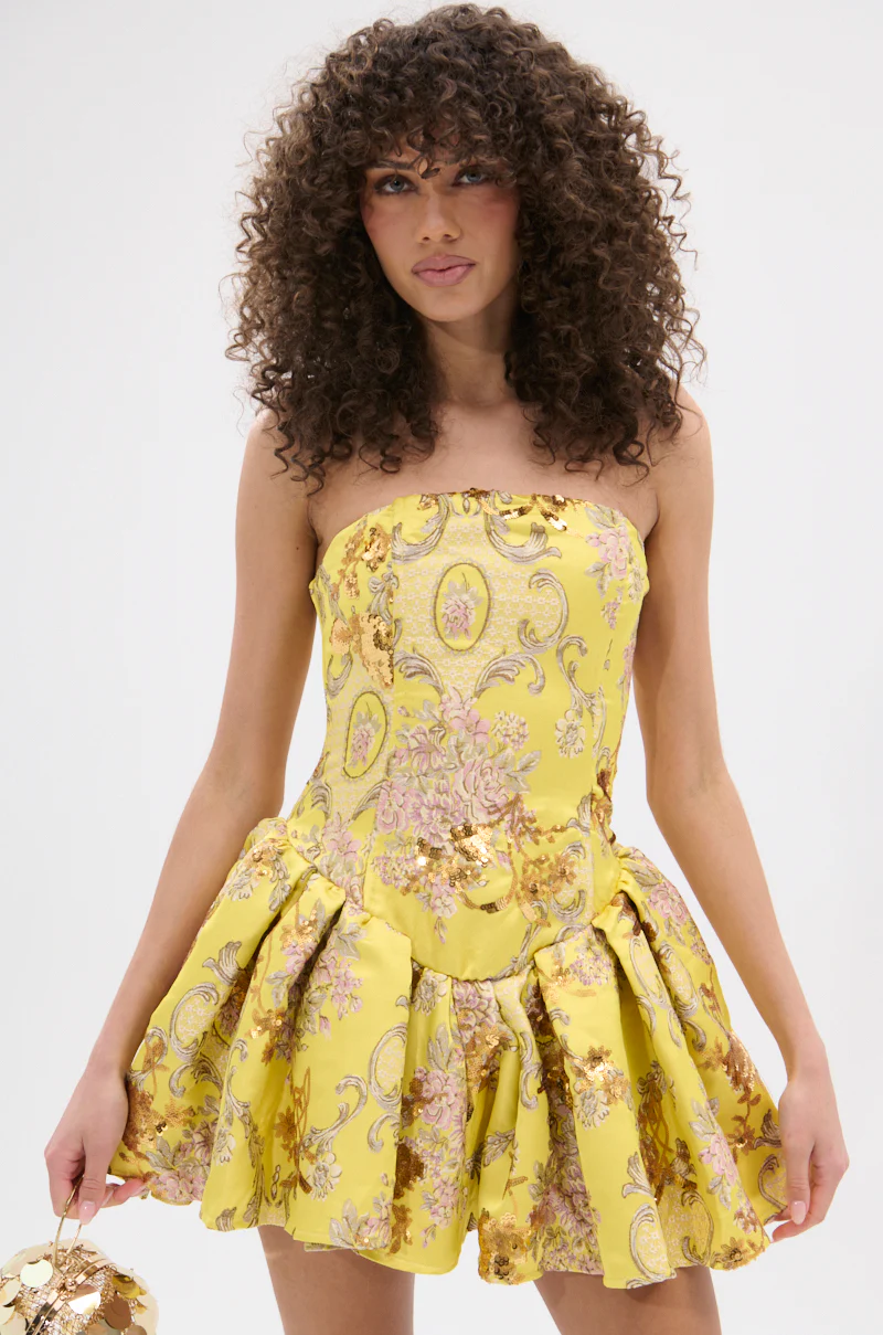 Crazy In Love Brocade Mini Dress