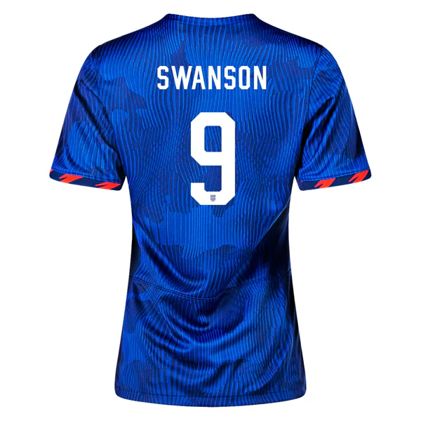 Womens United States Mallory Swanson 4 Star Away Jersey 23/24 w/ 2019 World Cup Champion Patch (Hyper Royal/Loyal Blue)