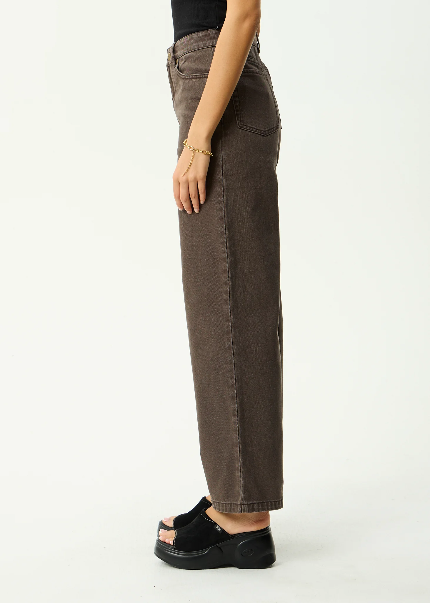 AFENDS Womens Bella - Denim Wide Leg Jean - Washed Coffee