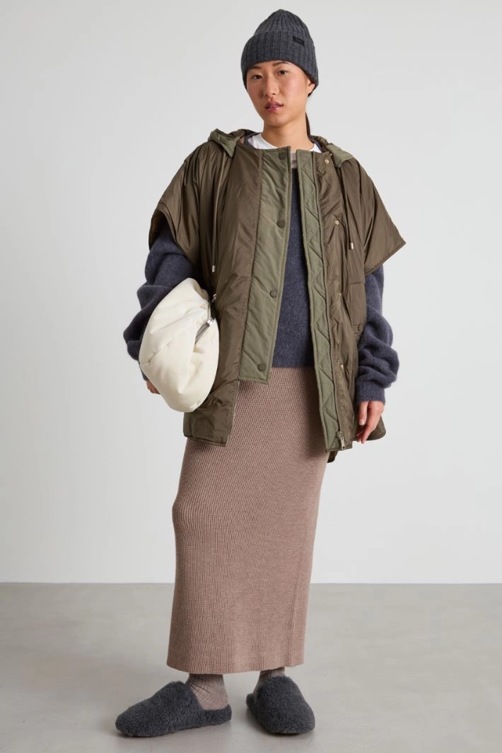 Short-sleeved padded jacket - KHAKI GREEN