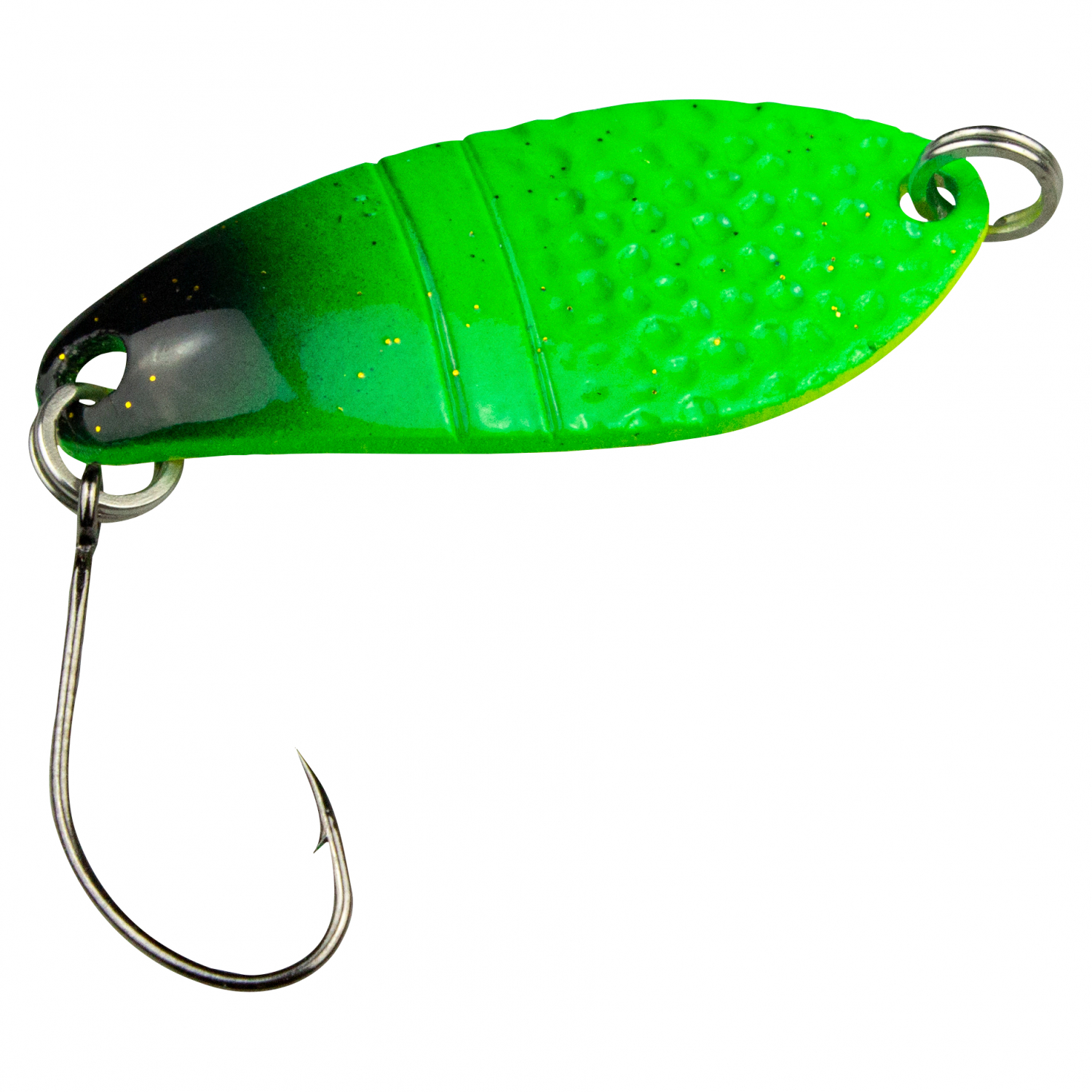 FTM Trout Spoon Dragon (2,5 g, Black\/Green, Yellow UV)