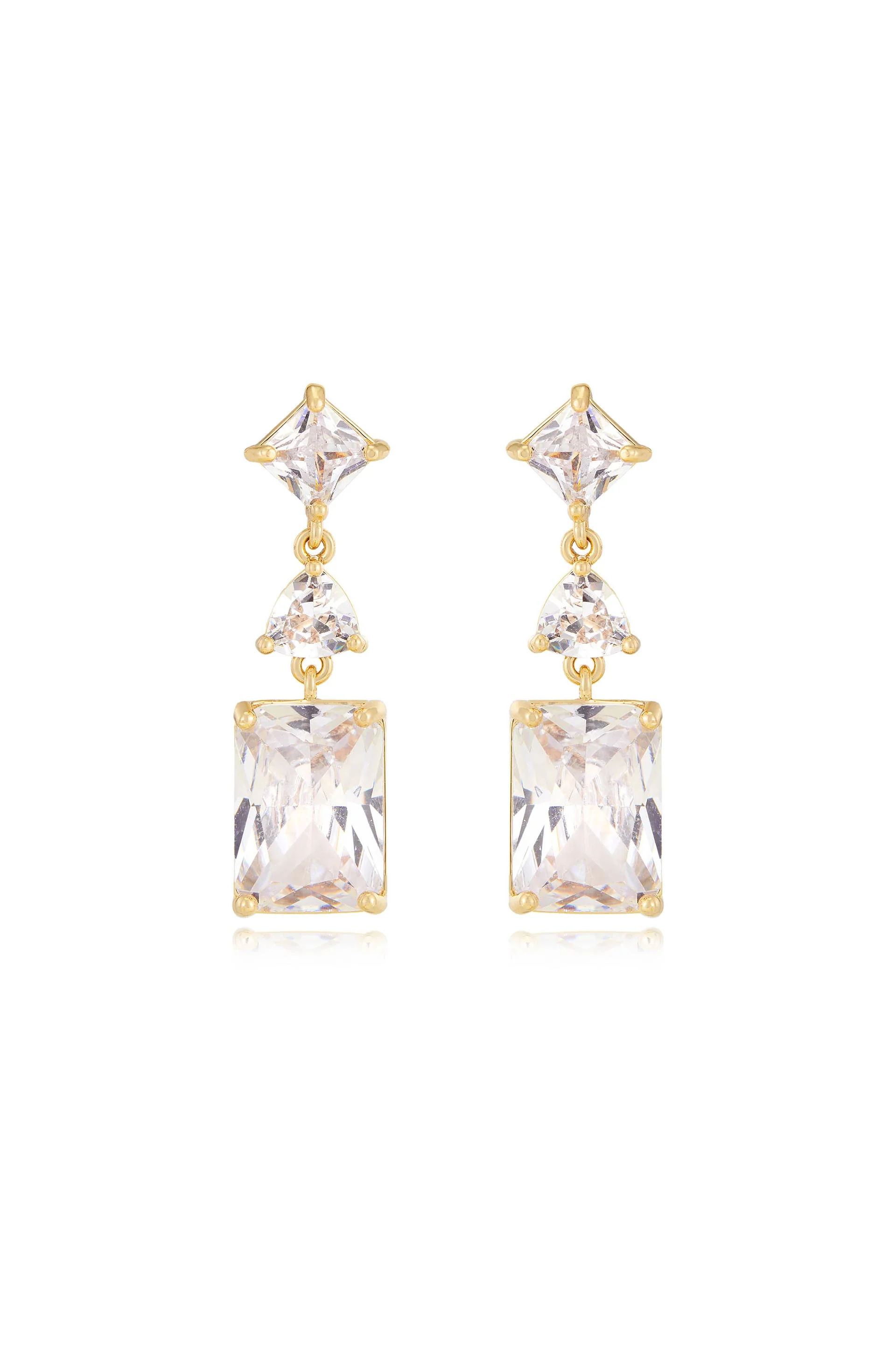 Reflective Crystal Dangle Earrings