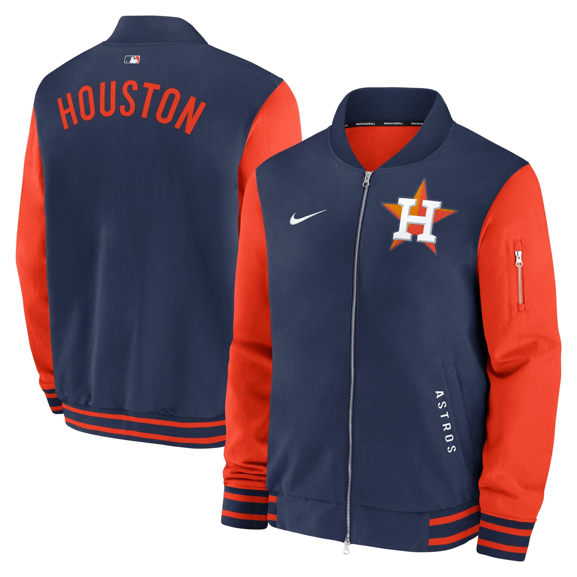 Houston Astros 2026 MLB Authentic Dugout Bomber Jacket Navy