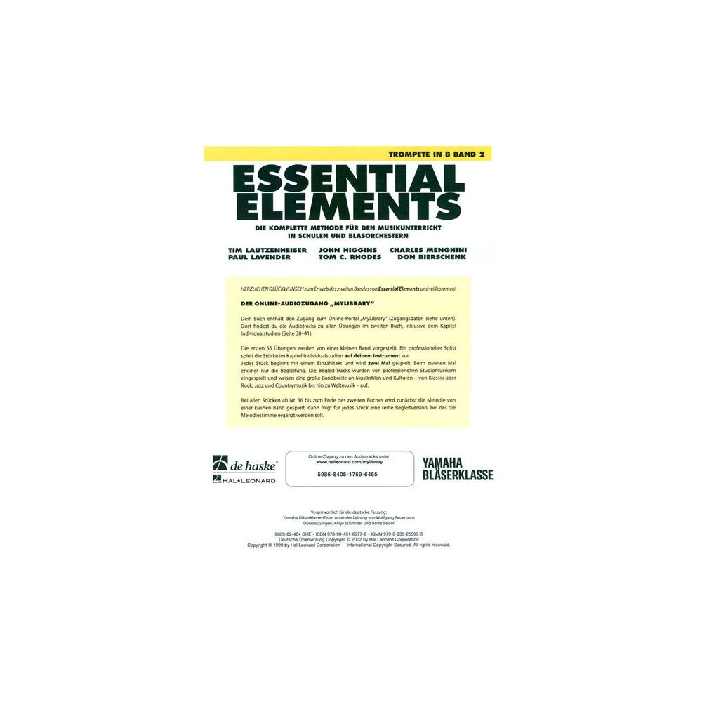De Haske Essential Elements Trumpet 2 – Thomann Ireland