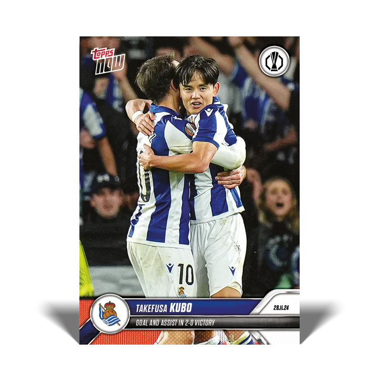 Takefusa Kubo - Goal and assist in 2-0 victory - 24/25 UEL Topps NOW® Card 9