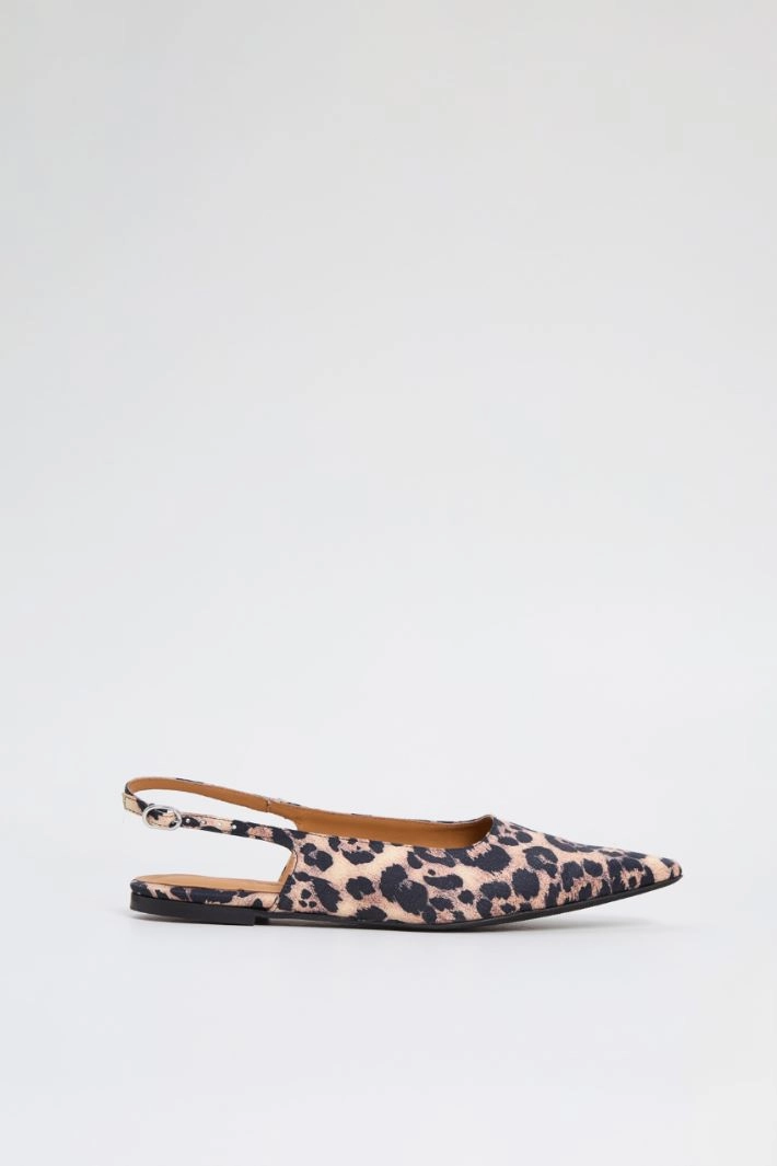 Animal print slingback - BROWN