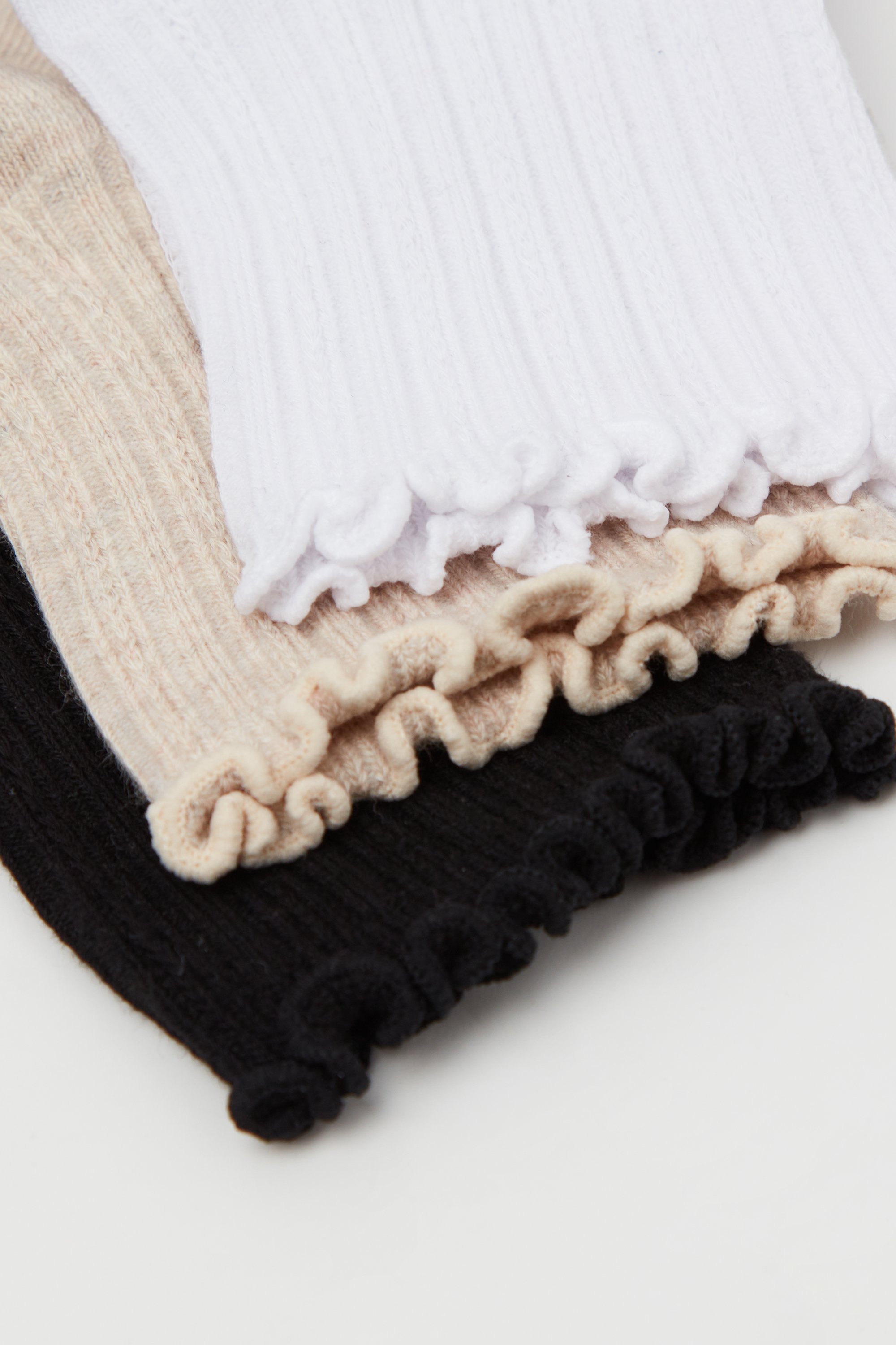 Three Pairs of Girls' Short Patterned Cotton Socks