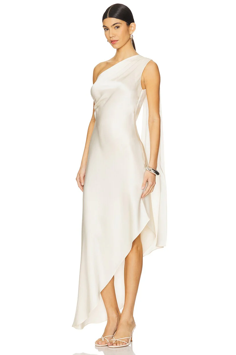 Satin One Shoulder Dress