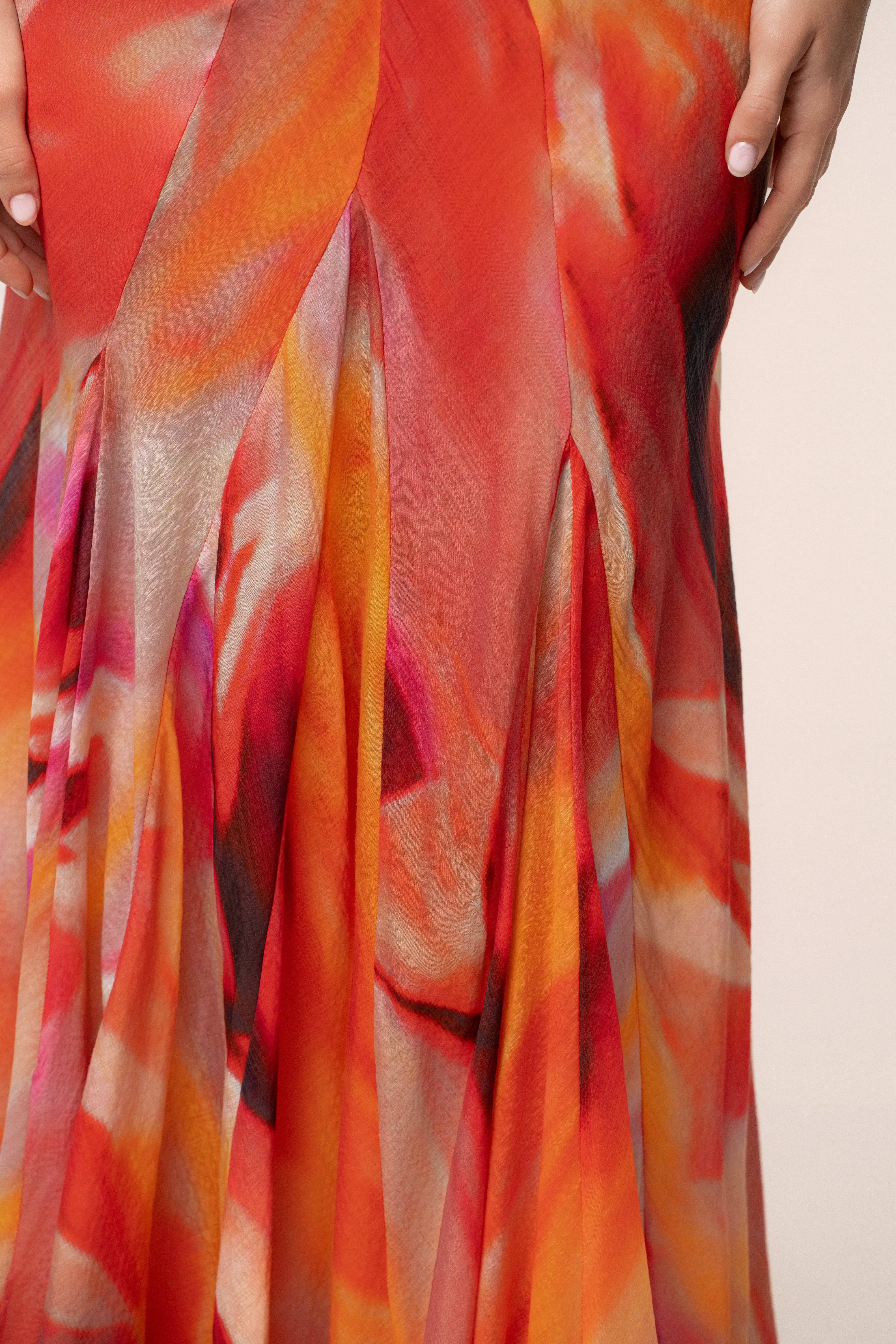 Red Prism Tide Maxi Dress