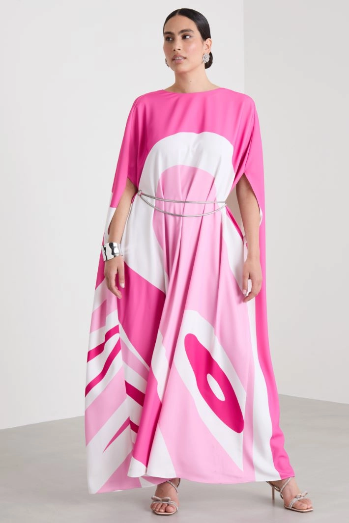 Cady cape dress - FUCHSIA
