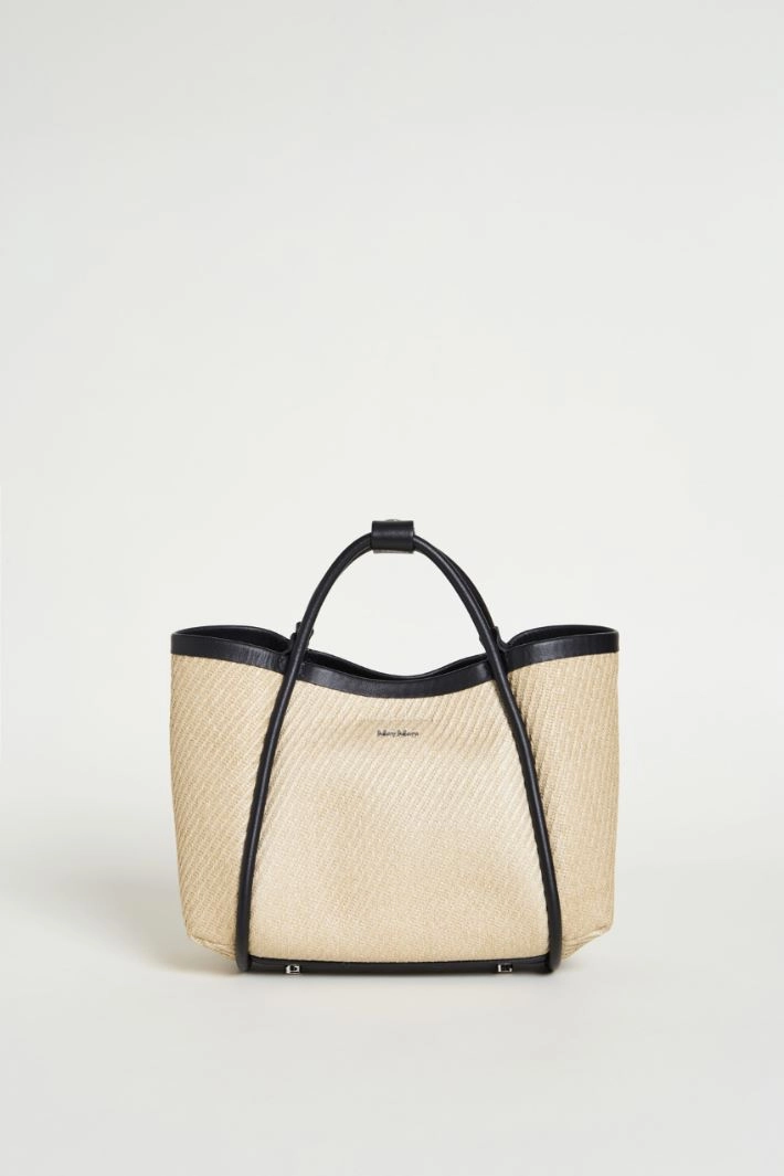 Raffia-effect bag - BEIGE