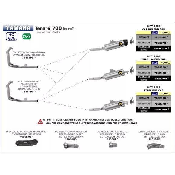 Arrow Racing HeaderRef: Aw0740 / 72184Pd
