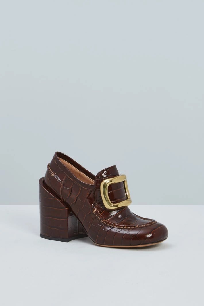Loafer with heel - CHOCOLATE GOLD