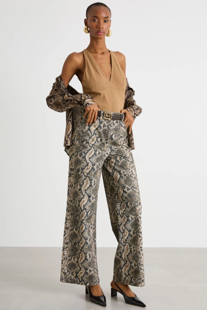 Wide-leg trousers - BROWN