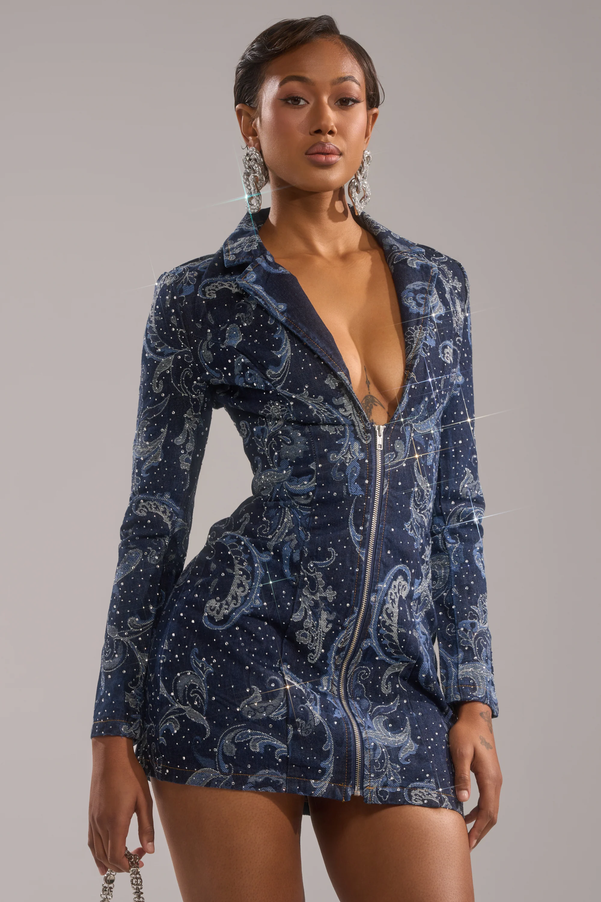 Into Something Better Denim Blazer Mini Dress