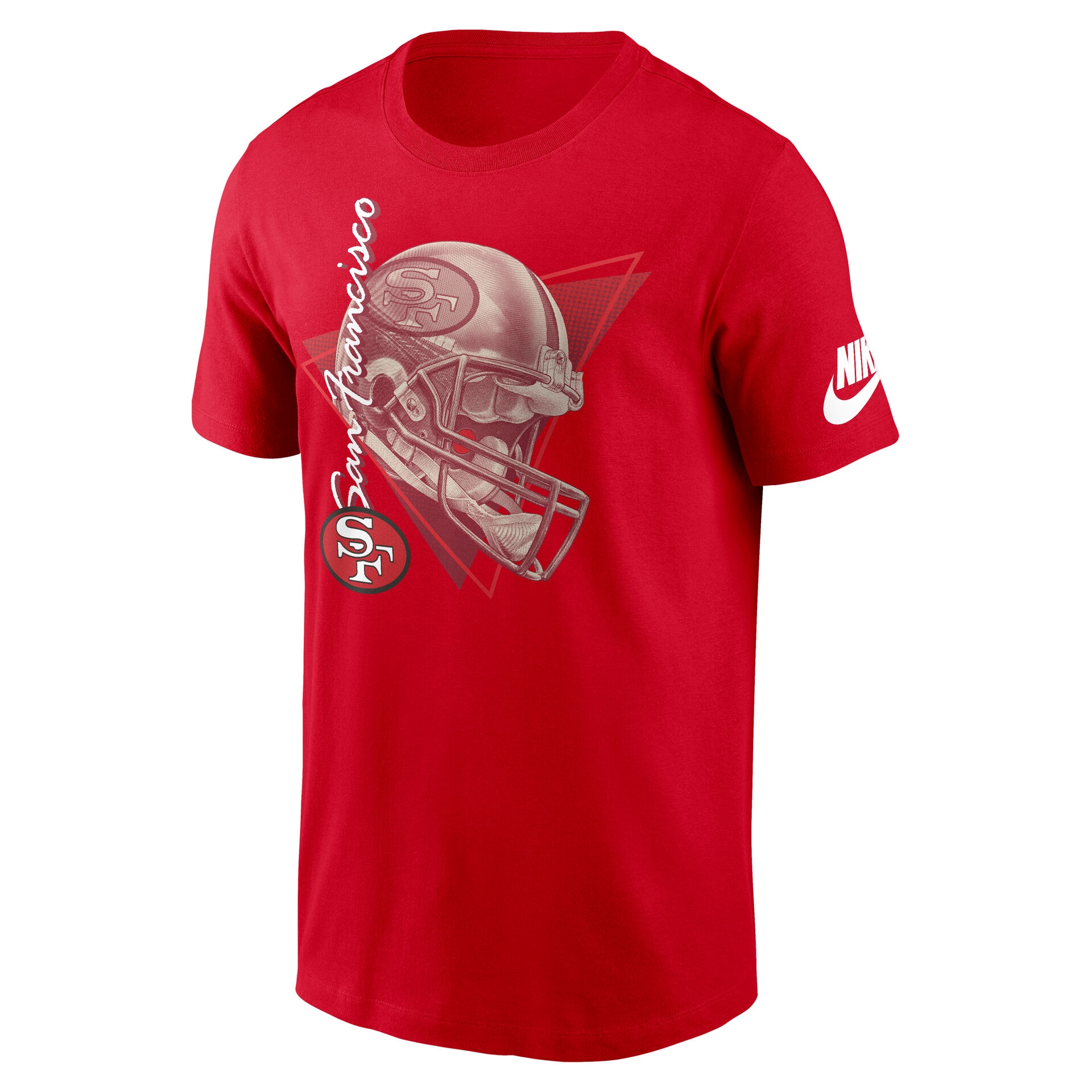 San Francisco 49ers Rewind Helmet Essential NFL T-Shirt Red