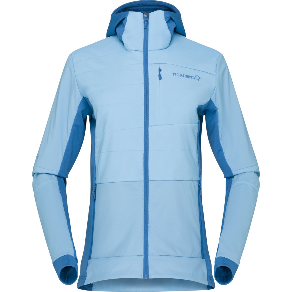 Norrona falketind Alpha90 insulated Zip Hood Jacket Women - Aquarius/Mykonos Blue