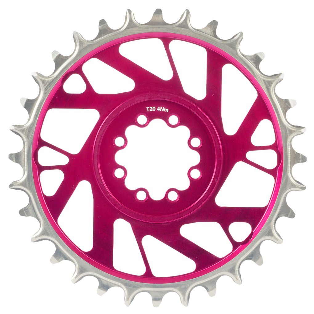 Burgtec Thick Thin Chainring - Direct Mount (SRAM 8-Bolt) | Offset 3mm | round - toxic barbie pink
