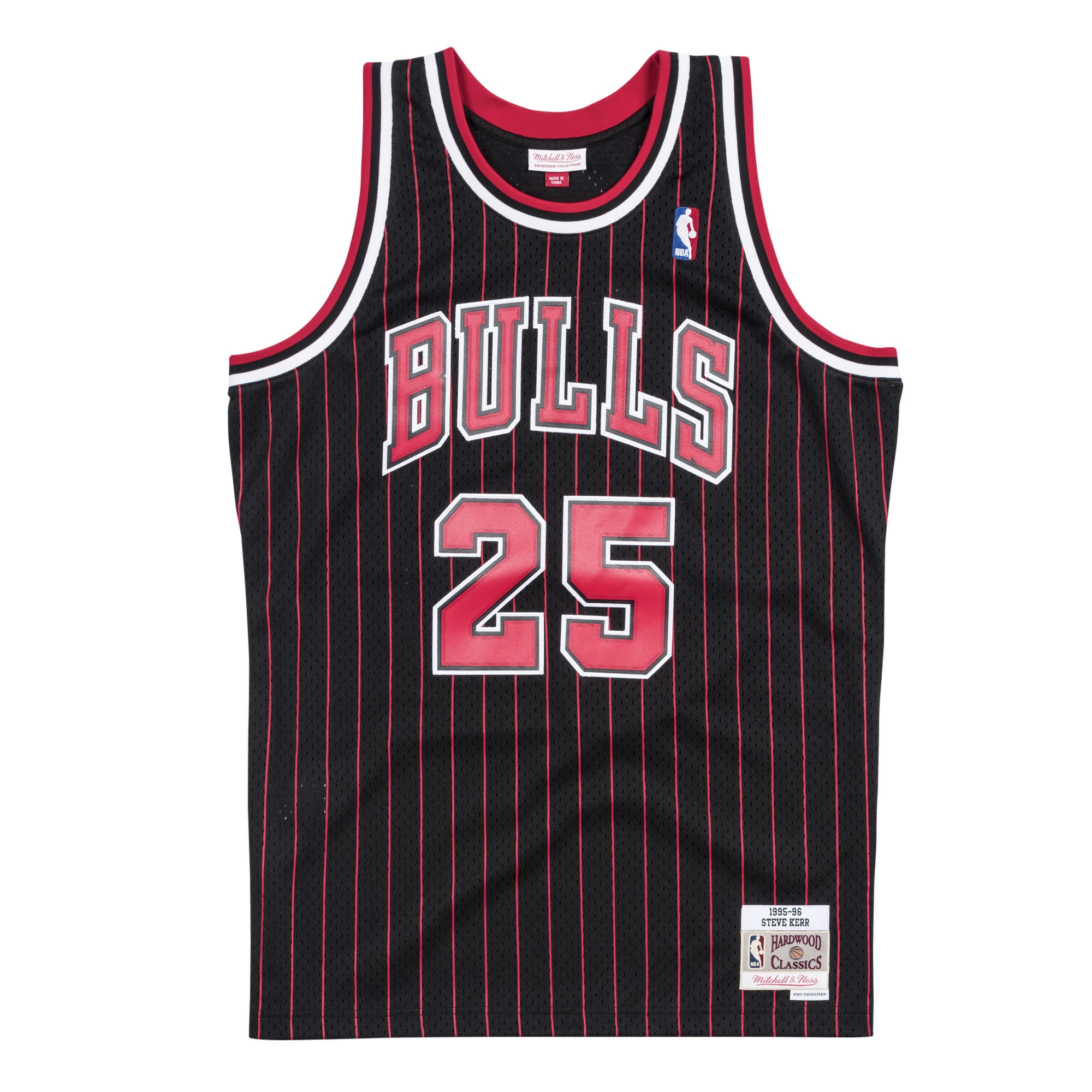 Steve Kerr #25 Chicago Bulls 1995-96 Swingman NBA Jersey Pinstripe