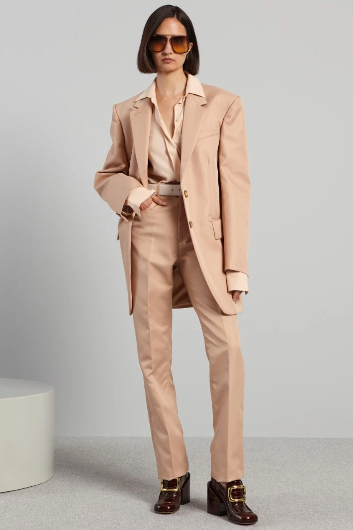 High waisted trousers - BEIGE