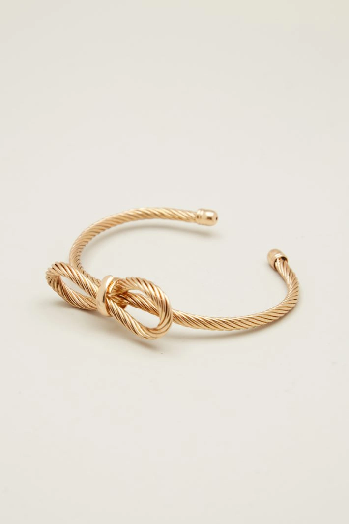 Rigid bracelet with bow - GOLD