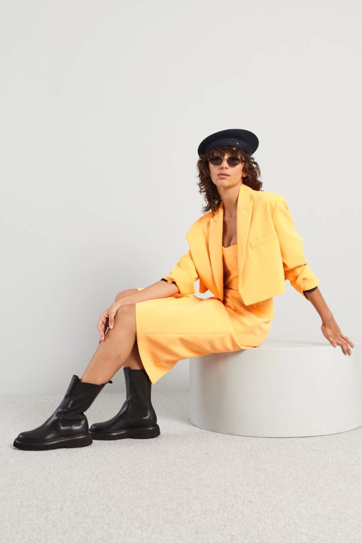 Short cady jacket - ORANGE