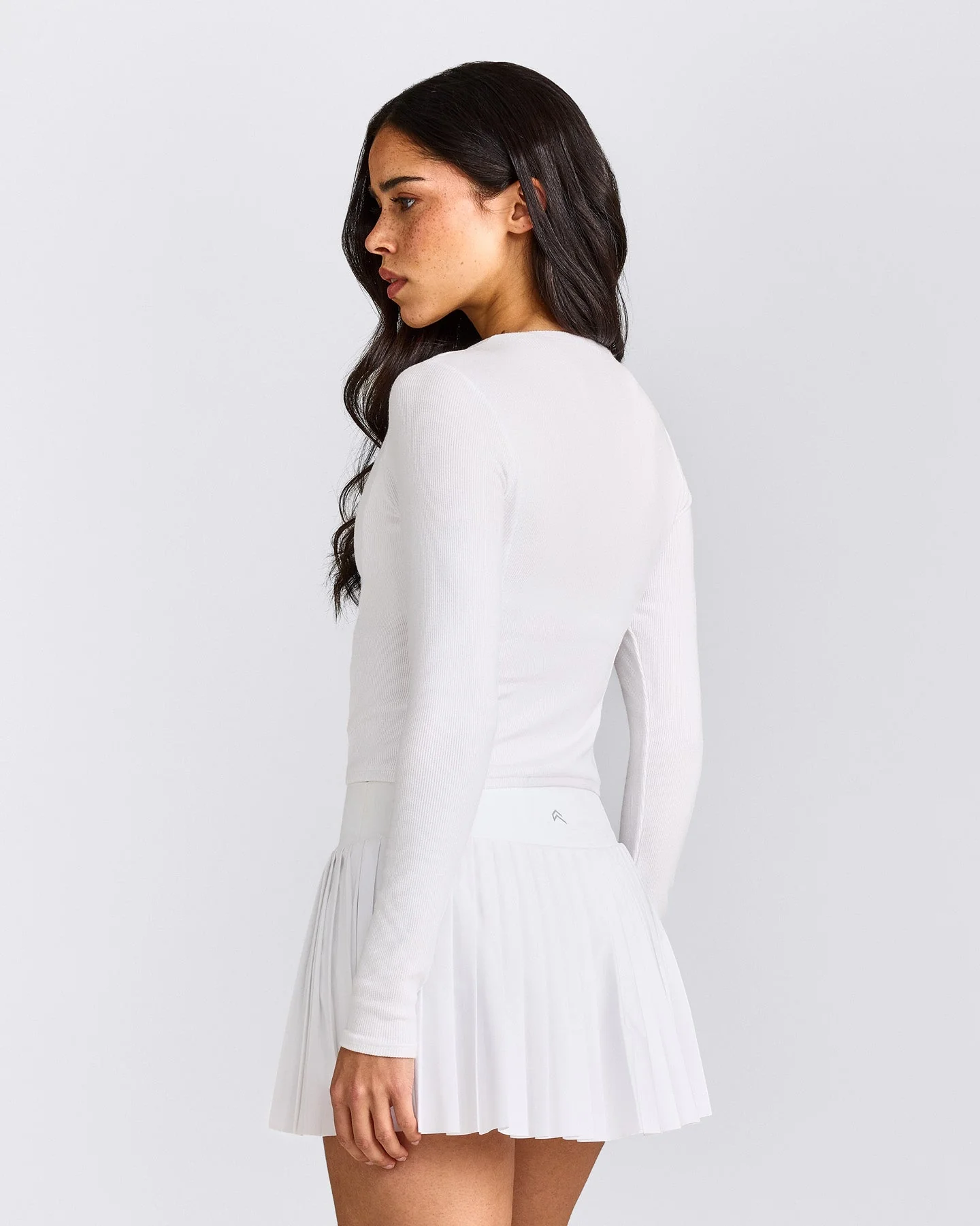 Mellow™ Rib Mid Long Sleeve Cardigan | White