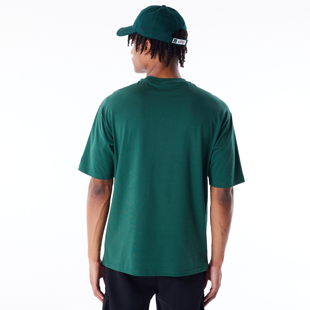 Milwaukee Bucks Script New Era Oversized NBA T-Shirt Green