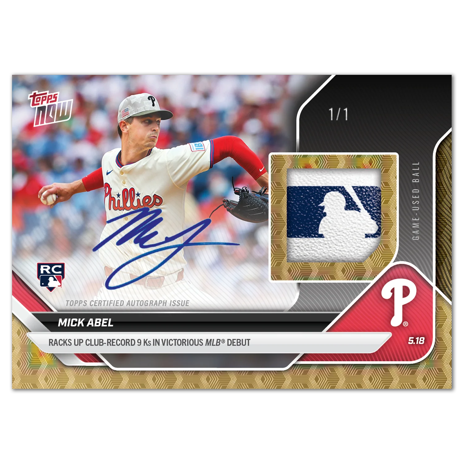 Mick Abel - 2025 MLB Topps NOW® - Card 194 - LOOK FOR AUTO-RELICS