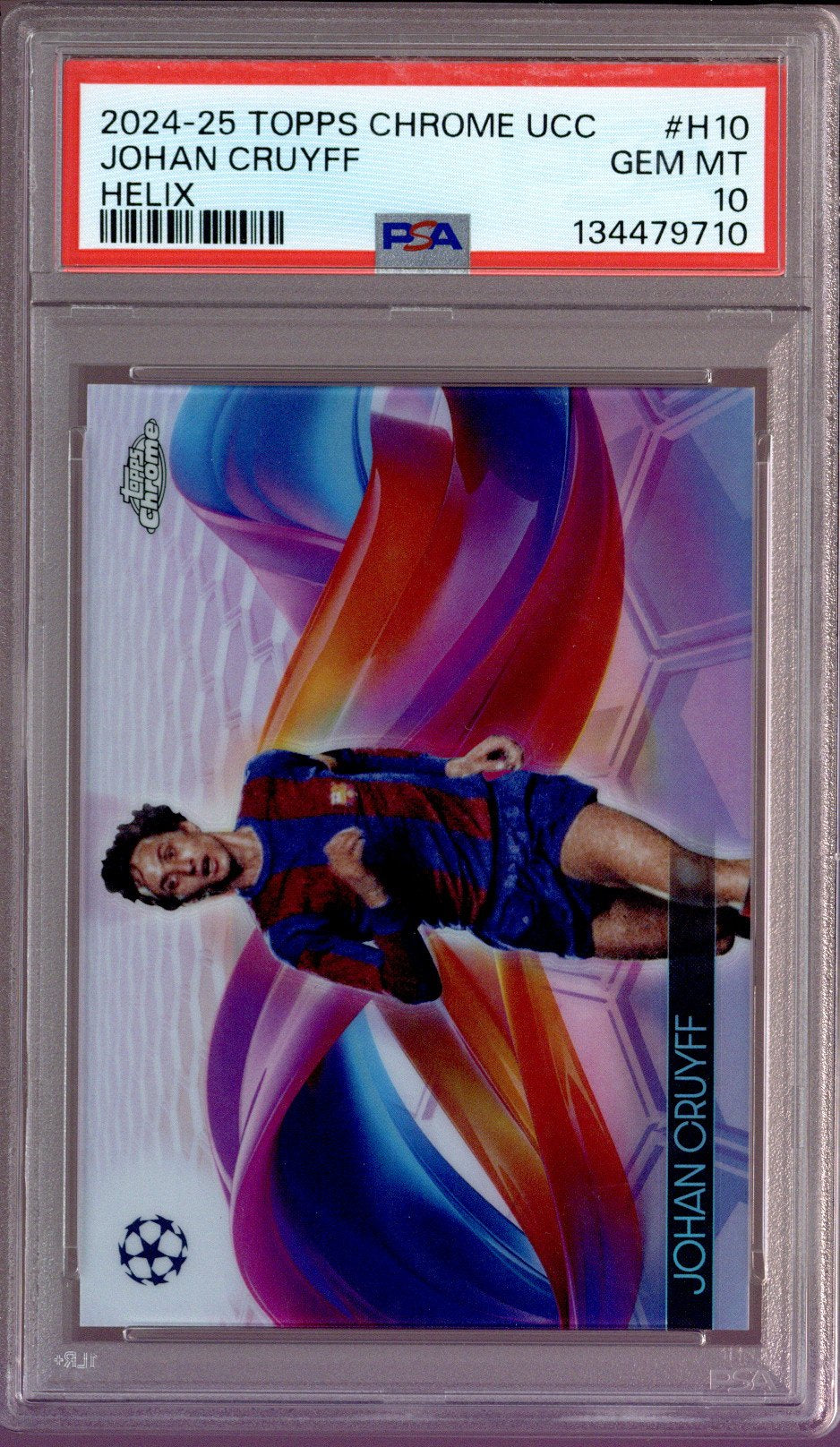 2024/25 Topps Chrome UCC Johan Cruyff Helix PSA 10