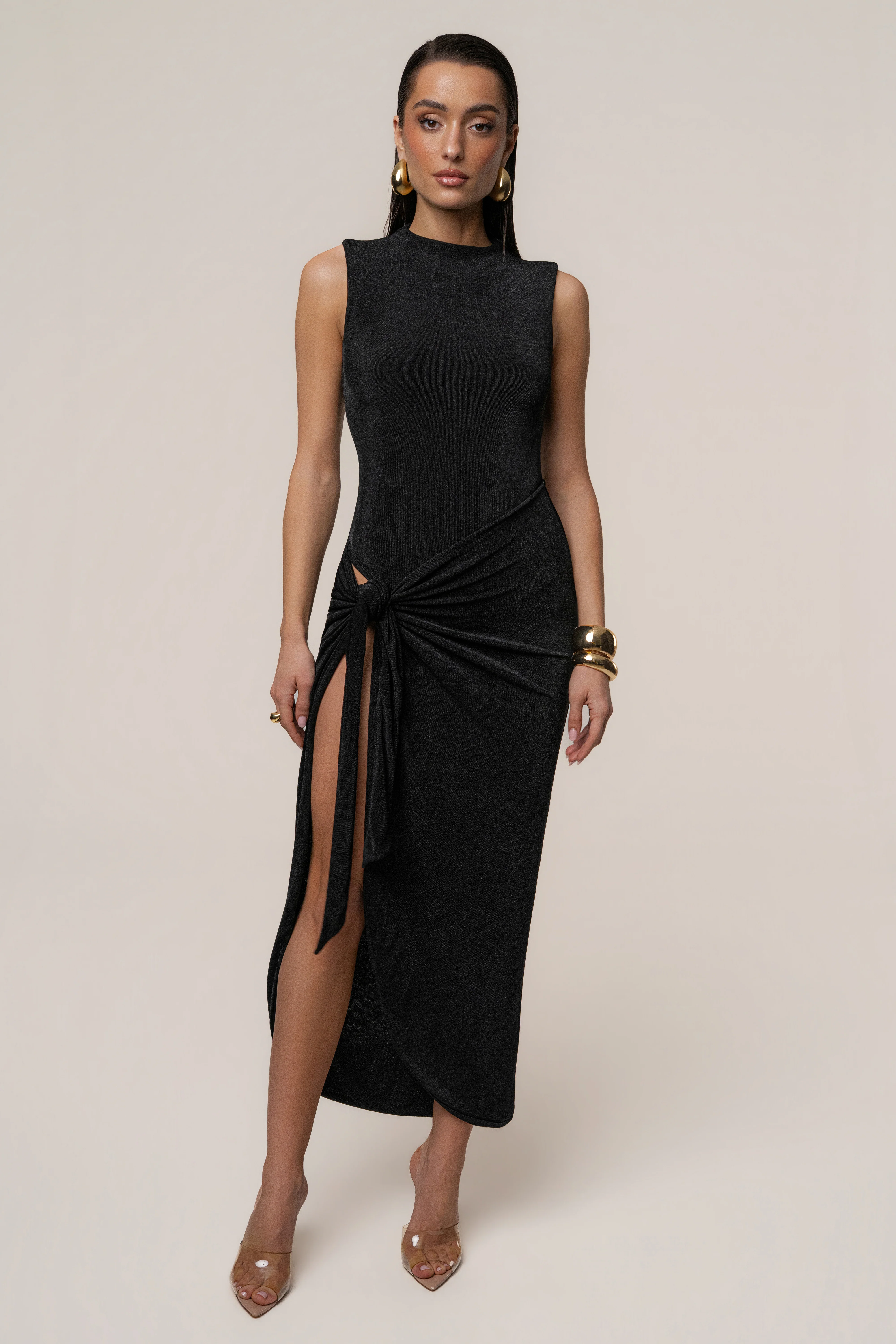 Black Aubree Midi Dress